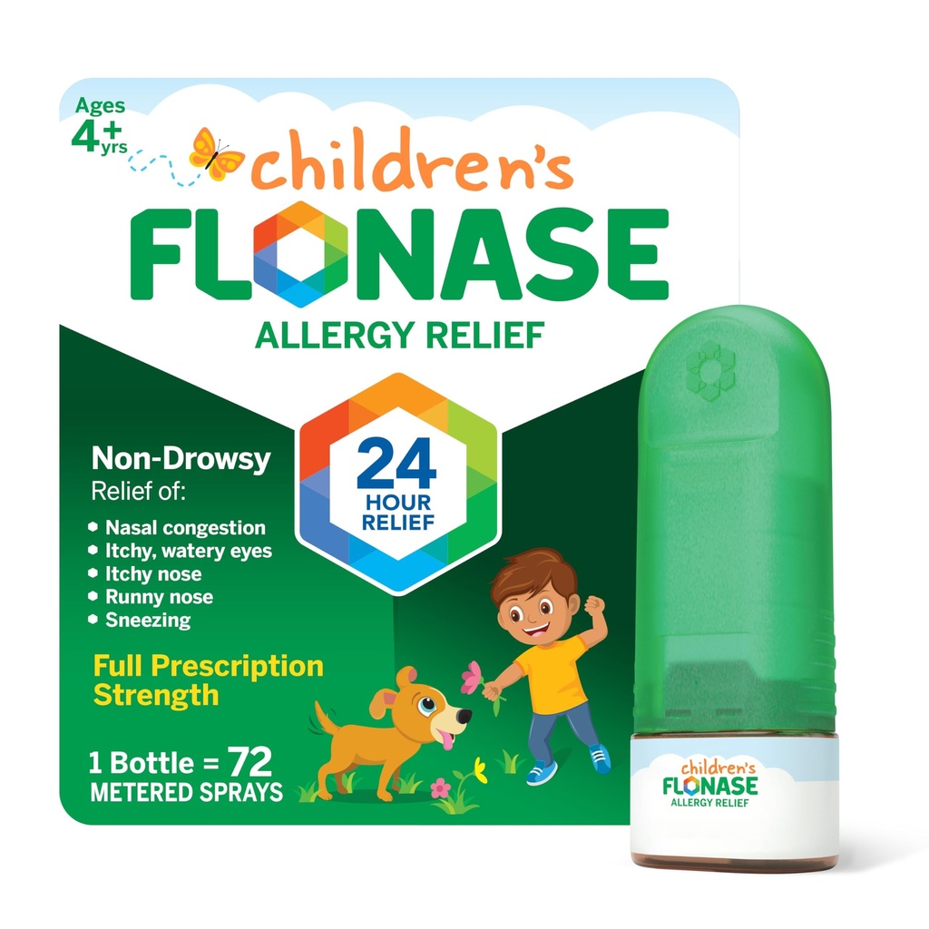 Flonase Barns Allergi Relief Nasal Spray, 24-timers ikke-Drowsy Multi-Simptom Relief - 72 Sprays