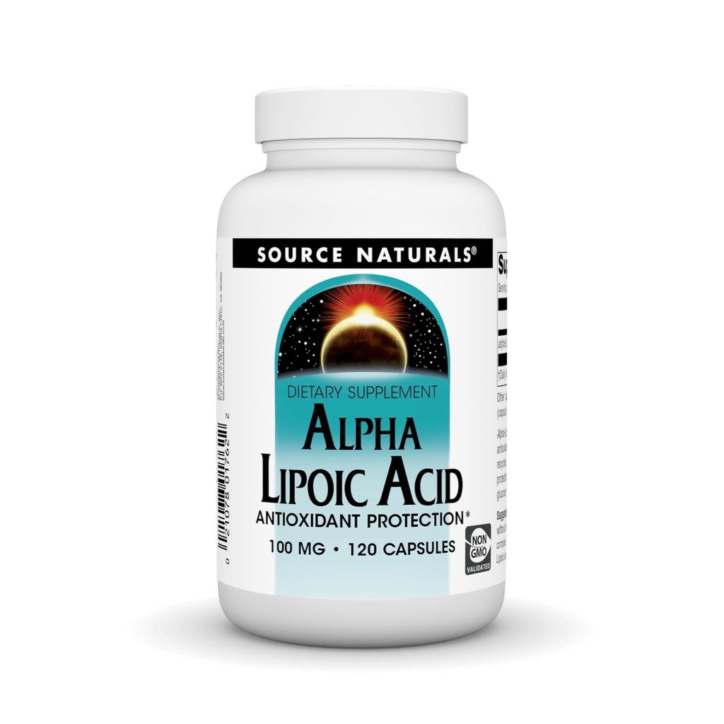 Kilde Naturals Alpha Lipoic Acid 100 mg støtter sunn sukkermetabolisme, leverfunksjon og energigenerasjon - 120 kapsler