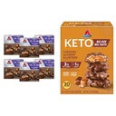 Atkins Pecan Caramel & Caramel Almond Clusters, 60 & 20 greve, høy fiber, lav sukker, lav carb
