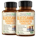 Glucosamine Chondroitin MSM – felles støttetilskudd for kvinner og menn med glucosaminsulfat 1500 mg, Chondroitin og MSM – for Cartilage, felles helse og fleksibilitet – 2 pakke