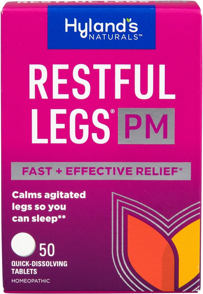 Hylands Restful Legs PM, Nighttime Formula, beroliger agiterte ben slik at du kan sove, 50 raske oppløsning tabletter (pakke med 3)