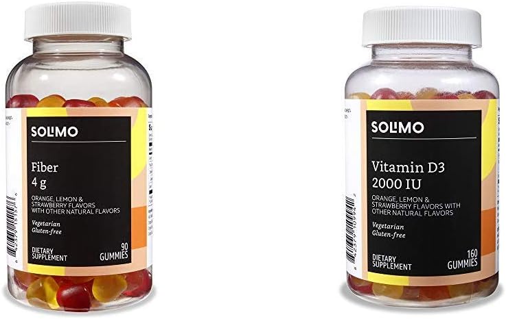 Grunnleggende Fiber Gummies (90 greve) og vitamin D3 Gummies (160 greve)