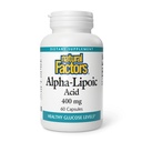Naturlige faktorer Alpha-Lipoic Acid 400 mg, hele kroppen Antioksidant støtte, 60 kapsler