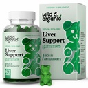 Wild & Organic Liver Support Gummies - Melke Thistle, Dandelion Root Extract for Liver Cleanse Detox - 60 Silymarin Melk Thistle Gummies - Vegan, ikke-GMO Herbal Supplement.