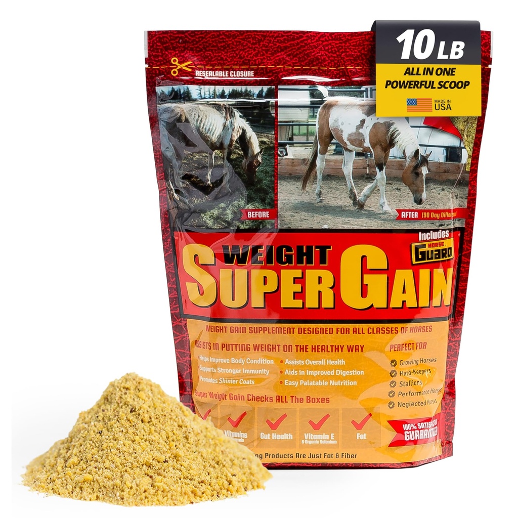 Super vekt gevinst 10 lb, Equine vitamin Mineral, Probiotika og vekt gevinst Supplement