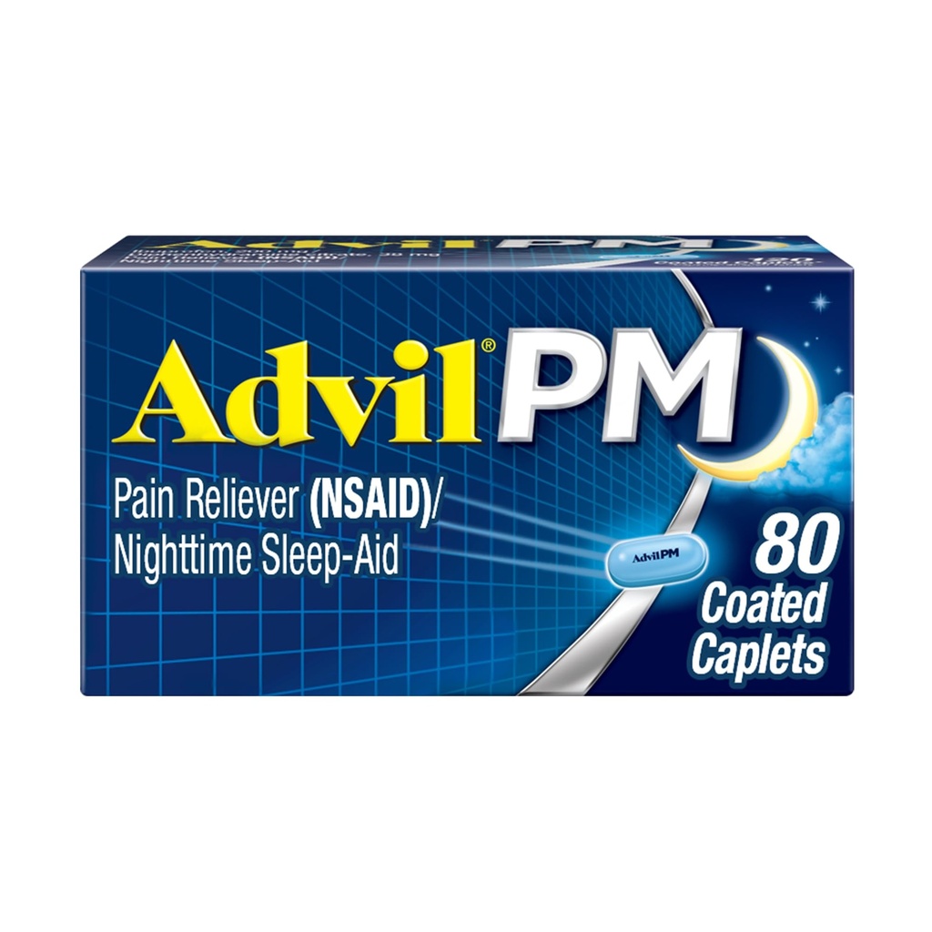 Advil PM 200 mg belagte kapeller 80 ea (pakke på 3)