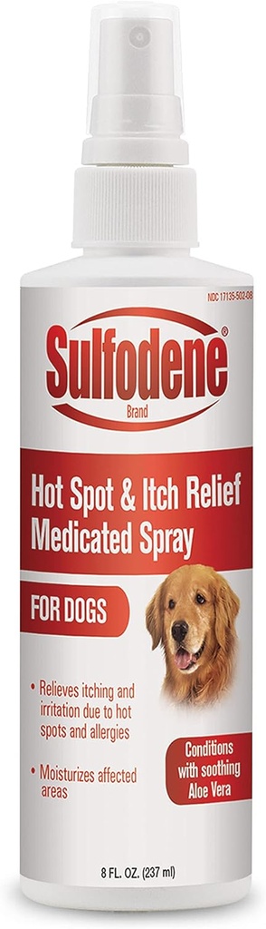 Sulfodene Medisinert Spray (8 oz) Hot Spot og Itch Relief Hjelper til å hindre infeksjon medisinert