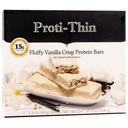 Proti-Thin Fluffy Vanilla Crisp Protein Bars, 15g Protein, Lav kalori, Veldig lav karbohydrat (VLC), lavfett, høy fibersnack Bar, KETO diett vennlig, ideell protein kompatibel, Ingen gluten ingredienser, 7 / boks