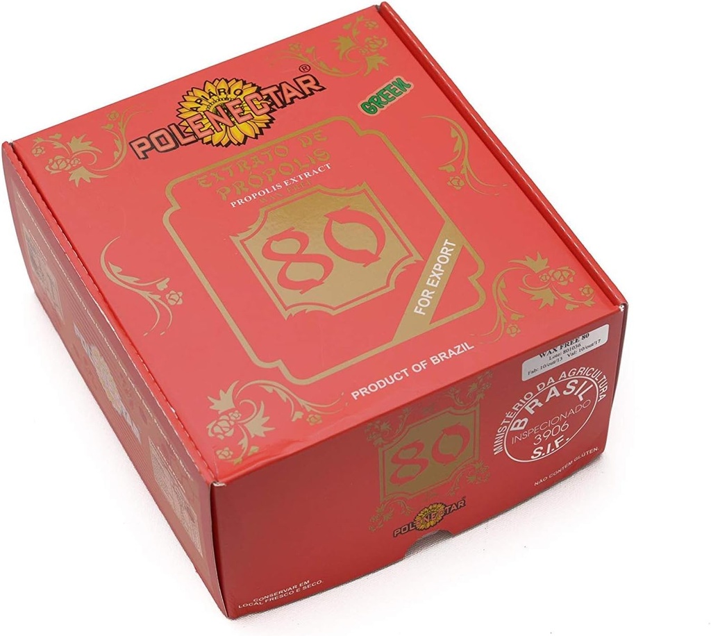 Brasil Grønn Bee Propolis Ekstrakt Wax Gratis 80 (30 ml) - 24 flasker