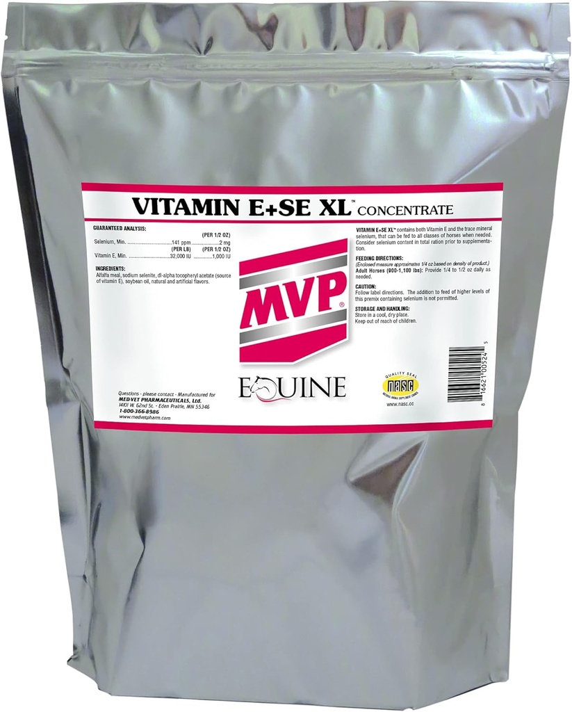 Vitamin E/SE XL (10lb) Konsentrert formel for å støtte sunn muskelfunksjon i hester