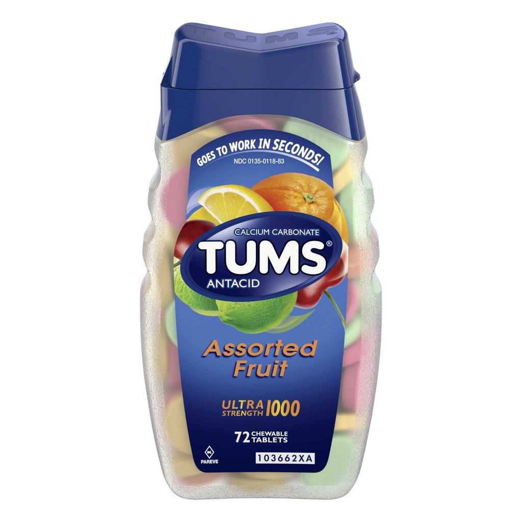 Tums Kalsium rik ultra styrke 1000 - sortert frukt - 86 tabletter