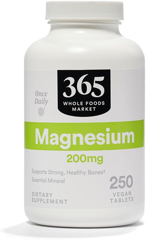 365 av hele matmarked, magnesium 200 mg, vegansk, 250 tabletter