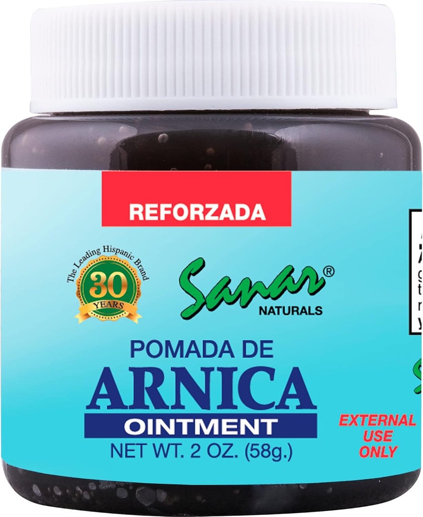 Sanar Naturals Arnica Dark Ointment Relief, 2 oz - Rask handling for felles, rygg, hals, kne, hånd, fot og mer, Reisestørrelse