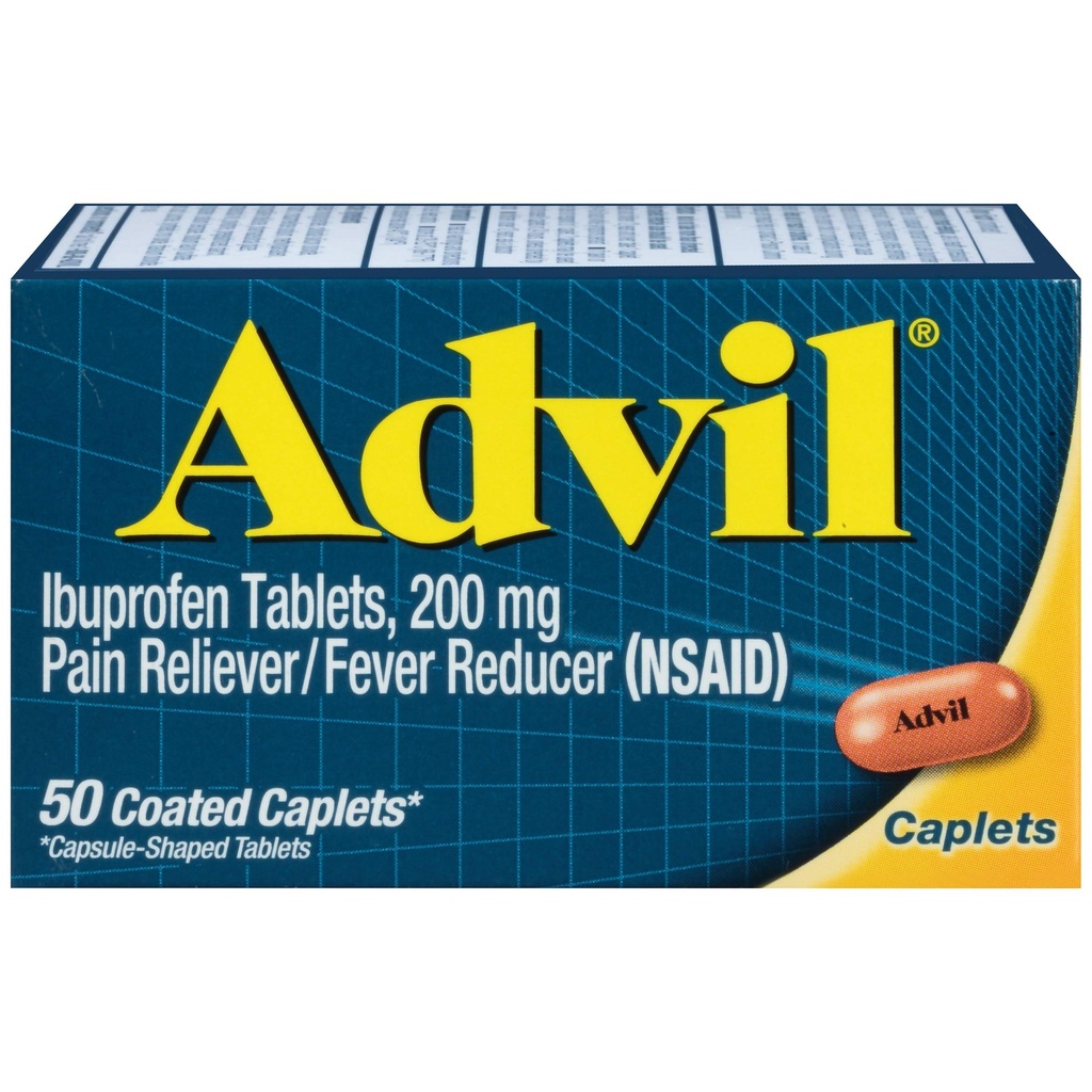 Advil Caplets 50 Ct (2 Pakke)