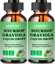 (2 Pakke) Soursop Graviola Leaf Flytende Drop | Soursop Bitters Flytende w/Sea Moss, Vitamin C & kanel for Cell Support & Regenerasjon, Immunitet, Liver, Zzz & Antioksidant | Høy absorpsjon Vegan