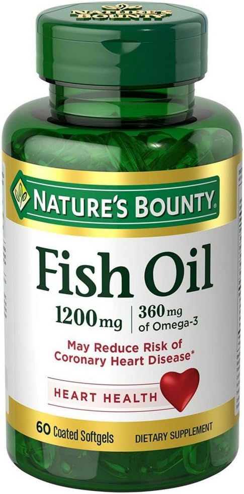 Naturens Bounty Fish Oil, 1200 mg, Softgels, 60 ea (pakke med 2)