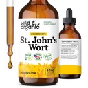 Wild & Organic St Johns Wort Tinktur - Mood Support - beroligende St John's Wort Supplement - Hypericum Perforatum Herbal flytende dråper - Vegan, Sukker og alkohol Gratis - 4 fl oz