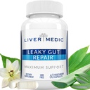 Leaky Gut Repair Naturlig Gut Helse Supplement Glutamin Organic Slippery Elm NAG Marshmallow Root Aloe Vera MSM Quercetin Bromelain fremmer Digestive Ease, Gut Wellness 1000mg 60 Caps