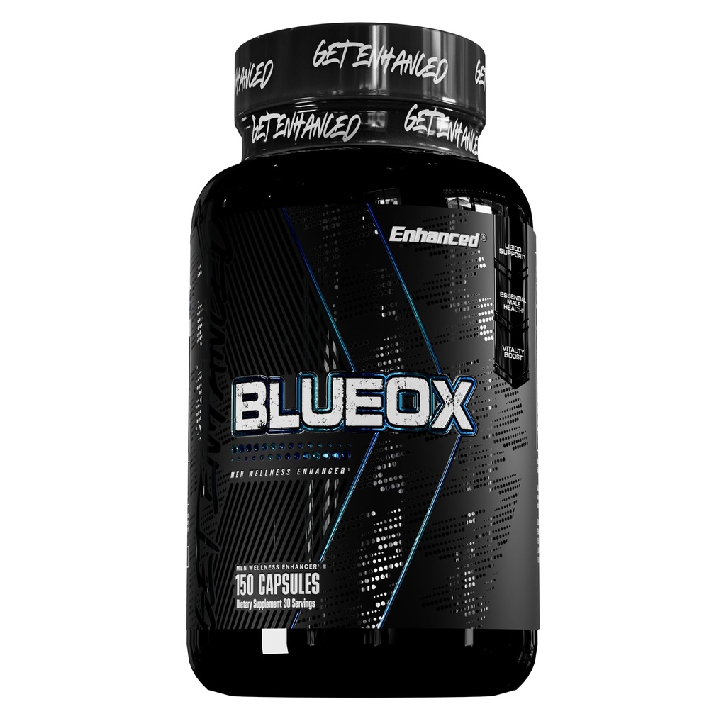 Forbedret Labs - Blå Ox Testosteron Booster- naturlig testosteron Supplement for økt styrke og testosteron for menn (150 kapsler)