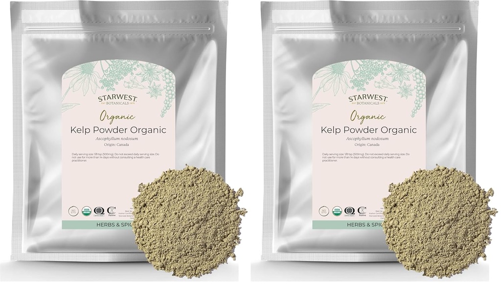 Starwest Botanicals Organic Kelp pulver, 16 Ounce (pakke med 2)