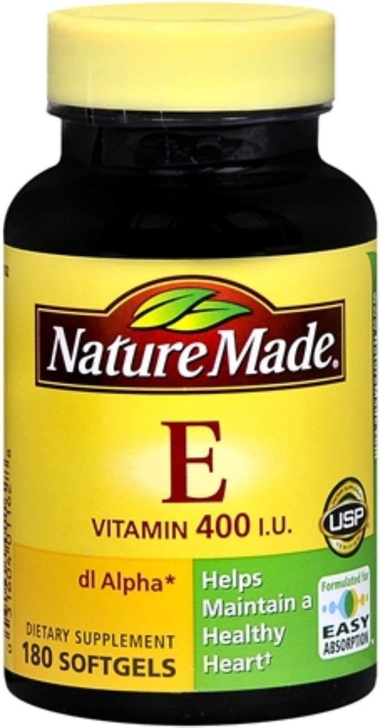 Natur laget dl-alfa-vitamin E 400 IU Softgels 180 Myke Gels (pakke på 8)