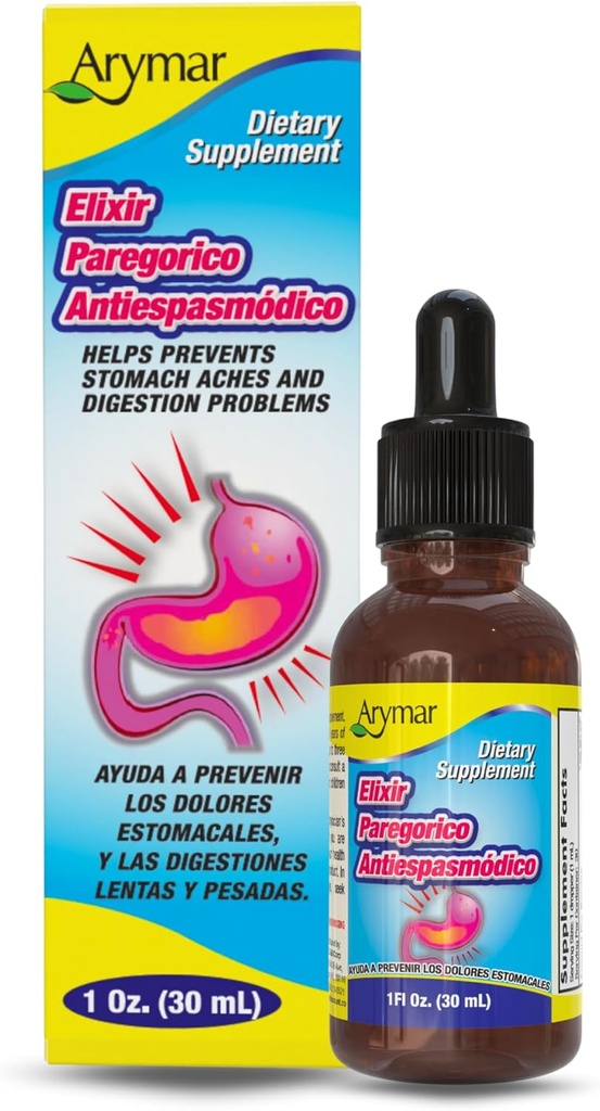 Arymar Elixir Paregorico Antiespasmodico - Digestiv støtte Supplement - 1 oz