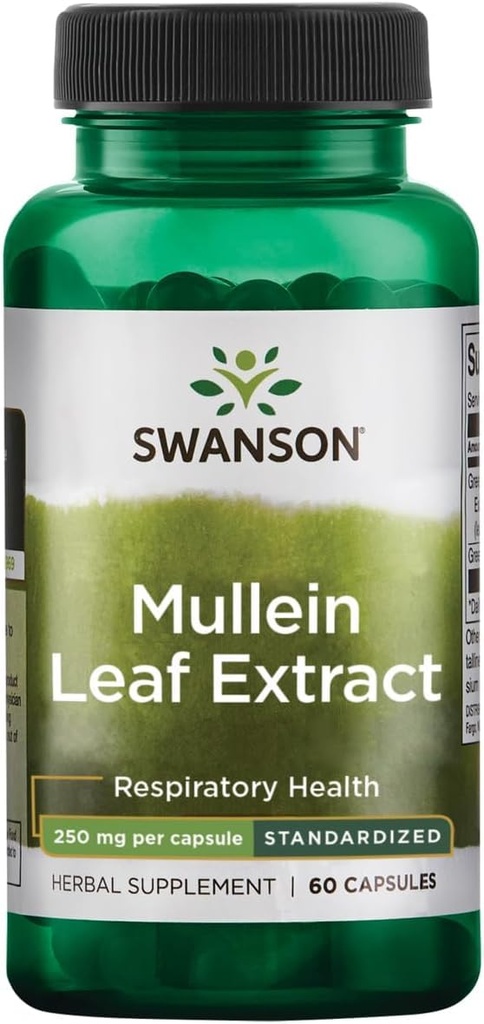 Swanson Mullein Leaf Extract - Standardisert 250mg 60 kapsler