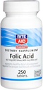 Rite Aid Folic Acid, 667 mcg DFE Folat / 400 mcg Folic Acid, 250 tabletter | Kosttilskudd | Folic Acid 400 mcg | Prenatal vitaminer med folsyre