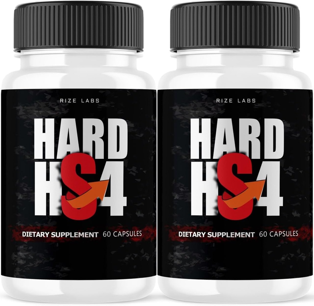 Rize Labs Hard HS4 Kapsler, Hard HS4 for menns helse, Hard HS4 Extra Styrke piller, Hard HS4 mannlig støtte for total ytelse, Hard HS4 Maksimum Formula anmeldelser (120 Kapsler) (Pack of 2)