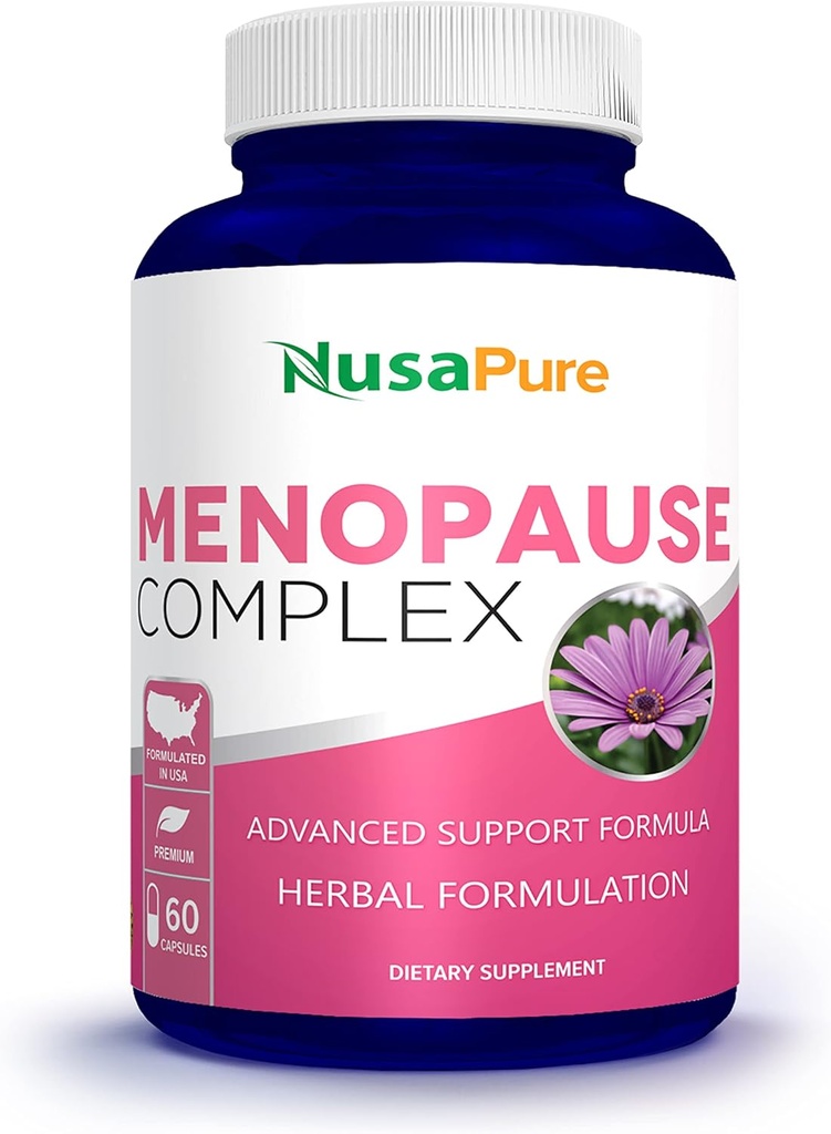 NusaPure Menopause Complex : Svart Cohosh og urte ingredienser - 60 kapsler
