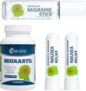 Basic Vigor Migrastil Migraine støttesett med Migraine Stick, Capsules & Needle Inhaler. Laget i USA