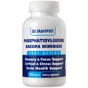Fosfatidylserin & Bacopa Monnieri, bedre enn hver eneste. Fosfatydyserin Supplement 300mg, Ingen fyllstoffer, soya gratis, 2in1, 120 kapsler. Minnestøtte