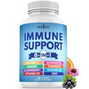 NYE AGE 8 i 1 immunstøtte Booster Supplement med Echinacea, Vitamin C og sink 50 mg, Vitamin D 5000 IE, Turmeric Curcumin & Ginger, B6, Elderberry 60 greve (pakke med 1)