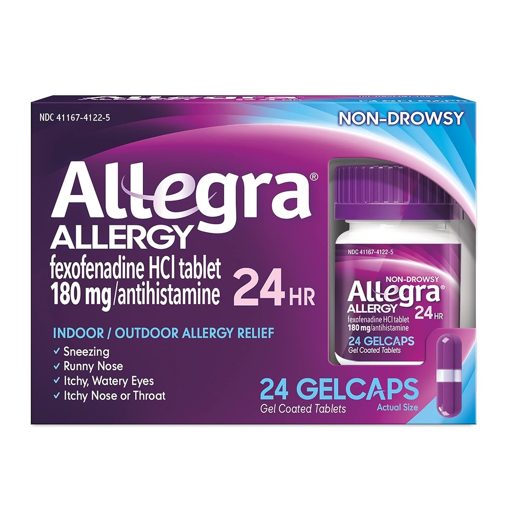 Allegra 24hr Gelcaps Størrelse 24ct Allegra 24hr Gelcaps 24ct