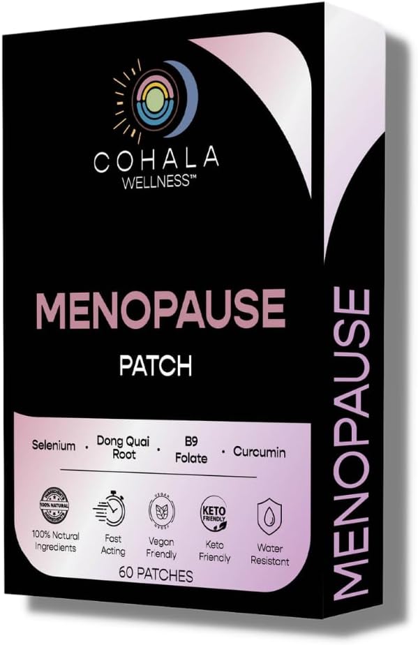 Menopause Relief Patch (60-dagers forsyning) - Dong Quai Root, Selenium, Curcumin, Folate - 60 Patches