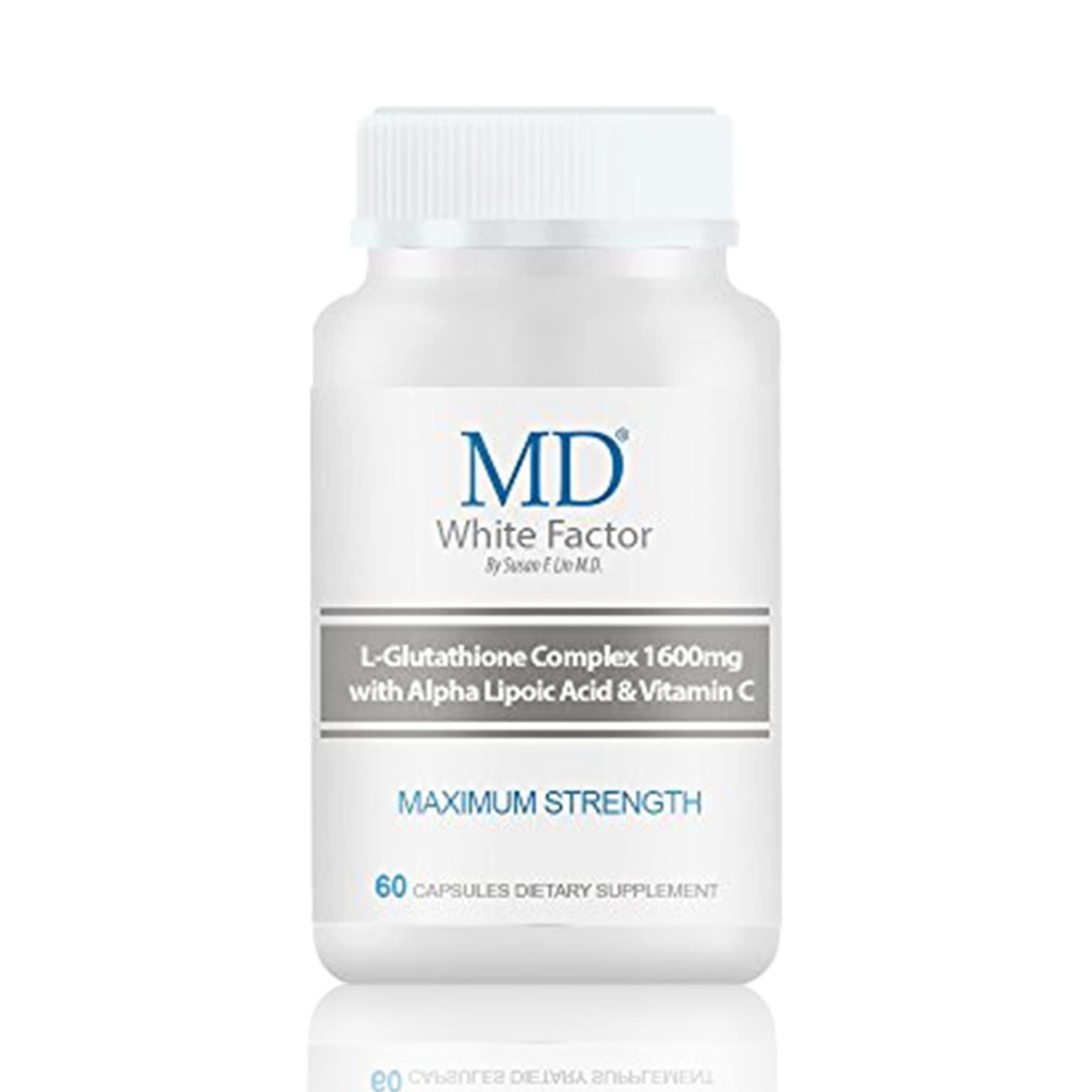 MD Hvit Factor - Glutation Supplement med effektive antioksidanter, Vitamin C & Lipoic Acid | (60 kapsler)