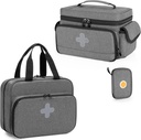 CURMIO Medisin Storage Bag Tom, låsbar Pille Flaske Organizer med bærbare glidelåsde poser for førstehjelpssett, medisinboks for hjem og reise