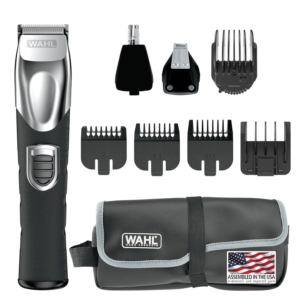 Wahl USA Rechargeable Lithium Ion Alt i en beard Trimmer for menn med detaljer og øre og nese hår Trimmer vedlegg - Modell 9854-600B