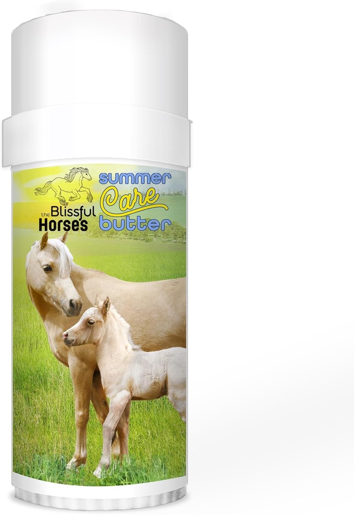 The Blissful Horses Summer Care Sun Smør, Gentle Horse Sunscreen, Easy-to-Apply Equine Sunblock Solution, Må ha hest Essentials for hele dagen solbeskyttelse, 2 oz.