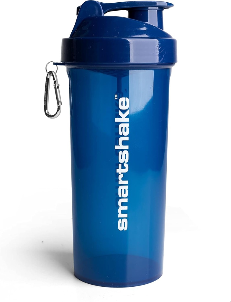 Smartshake Lite Protein Shaker Flaske 1000ml | Leakproof Gym Shaker Drikkeflaske for Protein Shakes | Clear Polypropylen Vannflaske, BPA Gratis Protein pulver Shaker Cup for menn og kvinner, Navy Blå