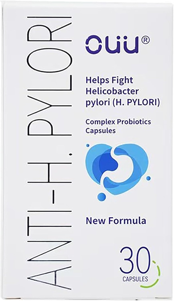 OUU H Pylori behandling |Pylopass Lactobacillus Reuteri Probiotiske egnet for voksne og barn alder 9+ |20 milliarder CFU Per Serving |28 Vegetariske kapsler |Relief fra Heartburn & Acid Reflux
