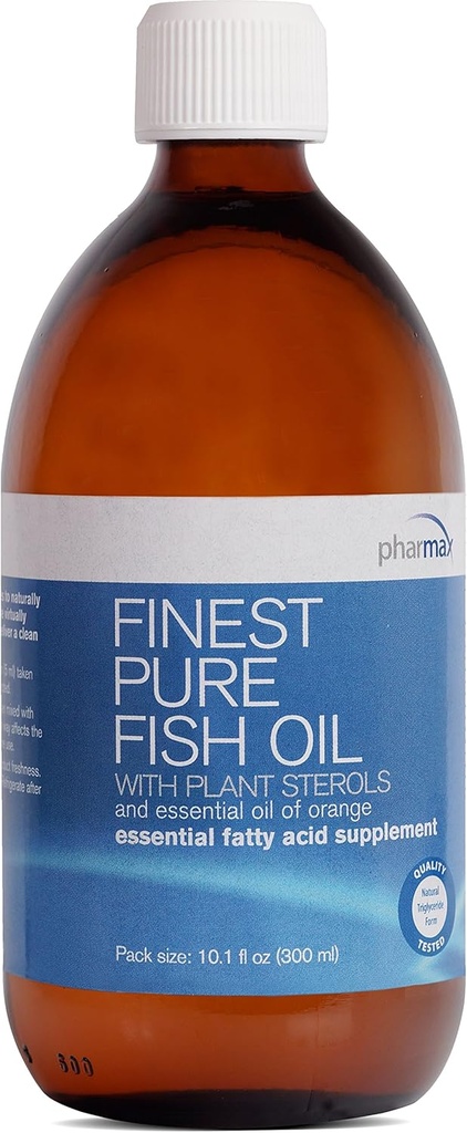 Pharmax Finest ren fiskeolje med plantesteroler og essensiell olje av oransje å støtte optimal kardiovaskulær helse | 10,1 fl. oz.