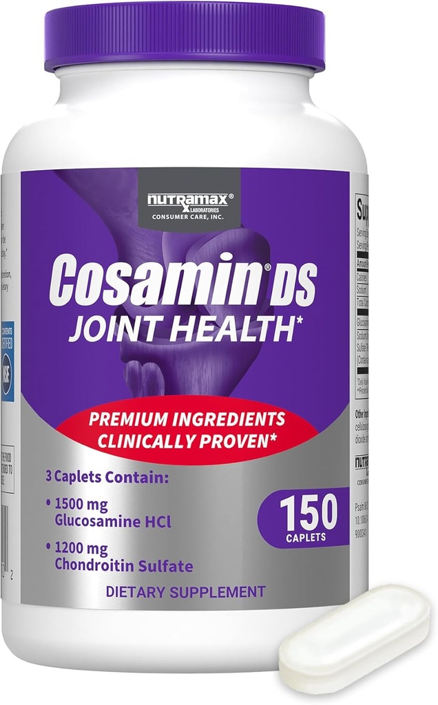 Nutramax Laboratories Cosamin® DS Joint Health Supplement med Glucosamin & Chondroitin for menns og kvinners felles helse, 150 Caplets