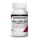 Kirkman - Cod Liver Oil med vitamin A & D - 300 Softgels - essensielle fettsyrer - Støtter Foundational Health - Hypoallergenic