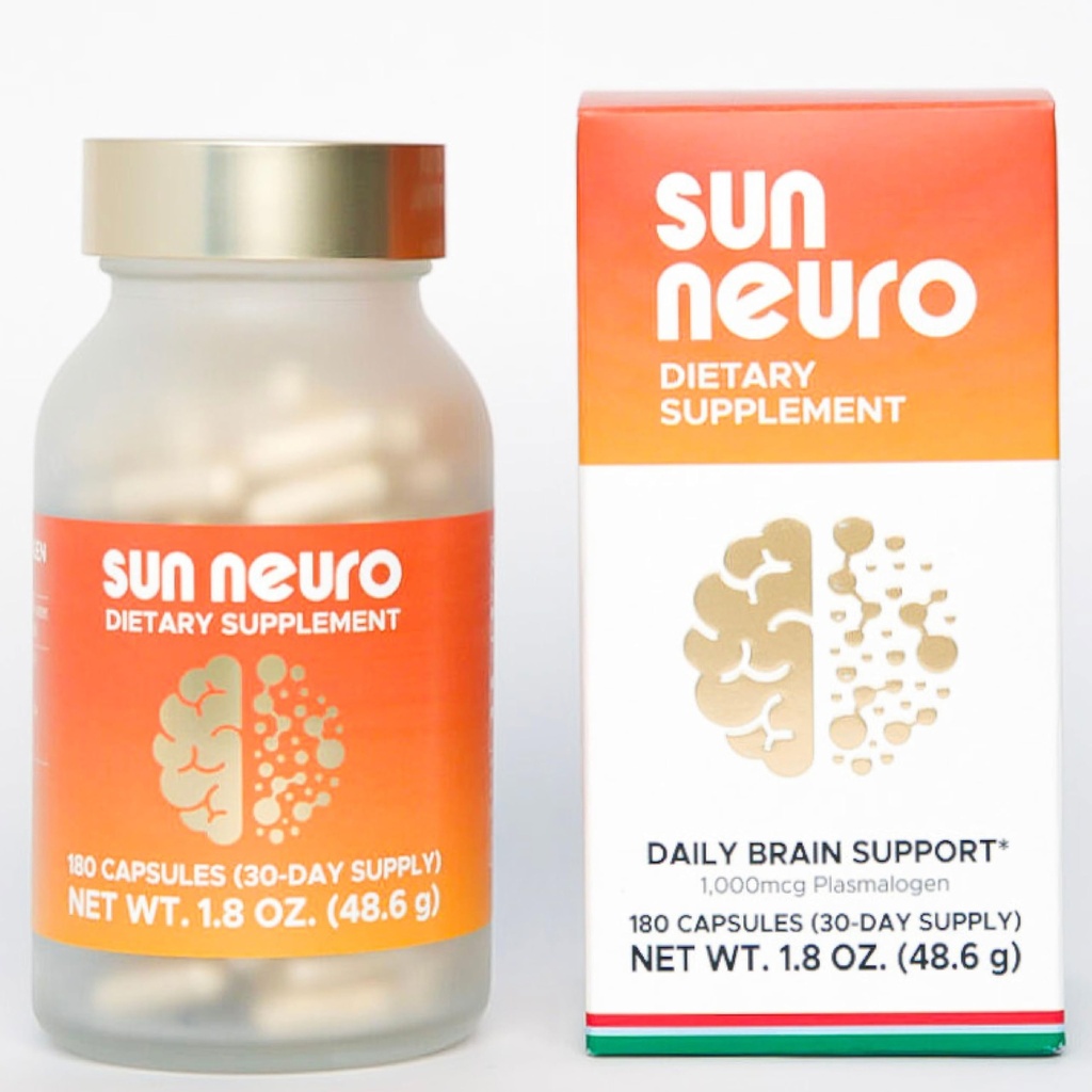 Sun Chlorella Sun Neuro Nootropic Brain Supplement - Daglig minne konsentrasjon og fokus Supplement for kvinner og menn - Naturlig plasmalogen Boost fra Sea Pineapples - 180 kapsler