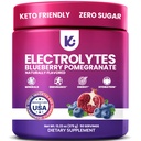 Keppi Electrolytes Powder – Blåbær Pomegranate Flavor 50 Serveringer – Ingen sukker Hydration Supplement med Kalium, Magnesium, Natrium – Keto, Vegan, Fastevennlig, Zero Calorie Electrolyte Drink