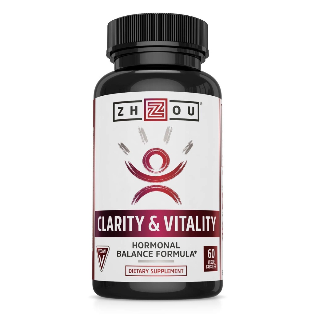 ZHOU klarhet og vitalitet (tidligere DHEA) 50 mg, Hormonal Balance Formula for kvinner og menn, sunn aldring, ikke-GMO, Vegansk, Glutenfri, 60 kapsler