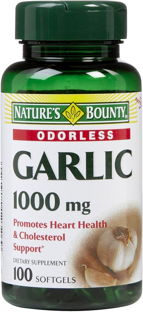 Naturens Bounty hvitløk ekstrakt Supplement, støtter sirkulatorisk funksjon, 1000 mg Rapid Release Softgels, 100 telling, pakke med 3