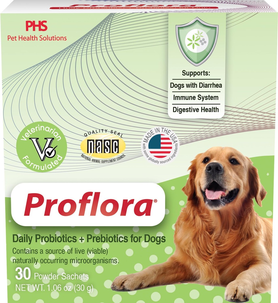 Probiotika for hunder-fullstendig Gut Health & Immune Support. Lett å bruke Digestive Multi-Strain Probiotika. Lettere kosthold overganger, sunnere hud & Coat & Hjelper behandle diarrea. 30 pakker.