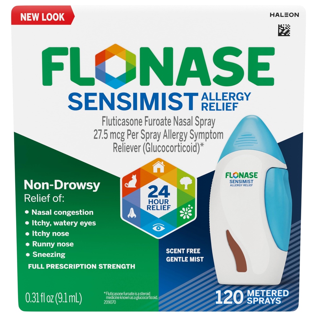 Flonase Sensimist Allergi relief Nasal Spray for ikke-Drowsy, 24-timers multi-Symptom Allergi Relief – 120 Sprøyter